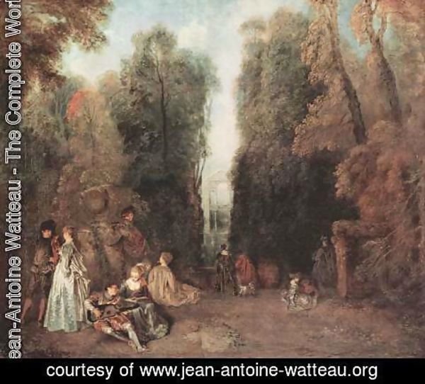 Jean-Antoine Watteau - La Perspective (View through the Trees in the Park of Pierre Crozat) c. 1715