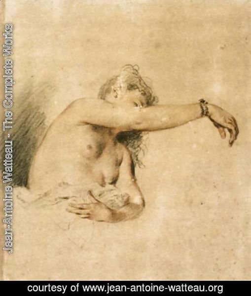 Jean-Antoine Watteau - Nude with Right Arm Raised 1717-18