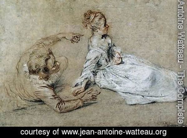 Jean-Antoine Watteau - Sitting Couple c. 1716