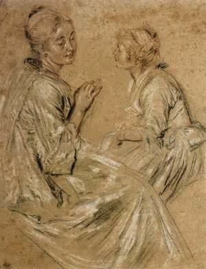 Jean-Antoine Watteau - Two Seated Women 1716-17