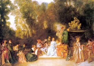 Jean-Antoine Watteau - Entertainment in the Open Air 1721