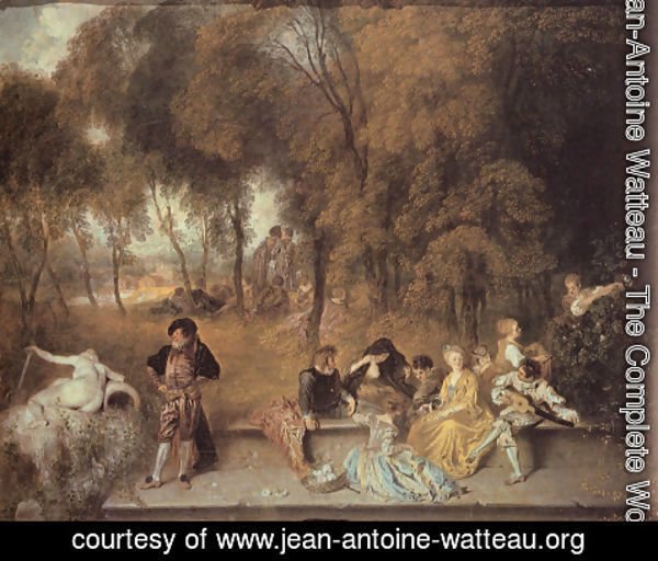 Jean-Antoine Watteau - Reunion en plein air (Meeting in the open air)