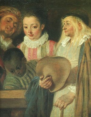 Jean-Antoine Watteau - Actors from a French Theatre - detail