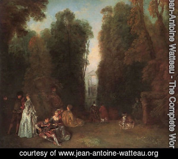 Jean-Antoine Watteau - View Through the Trees in the Park of Pierre Crozat (or La Perspective)