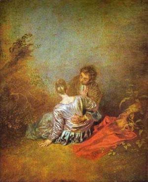 Jean-Antoine Watteau - Le Faux Pas (The Mistaken Advance) 1717