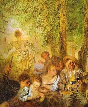 Jean-Antoine Watteau - The Shepherds Detail 1 1717-19