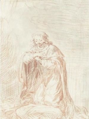 Jean-Antoine Watteau - Man Kneeling In Prayer (Saint Louis)