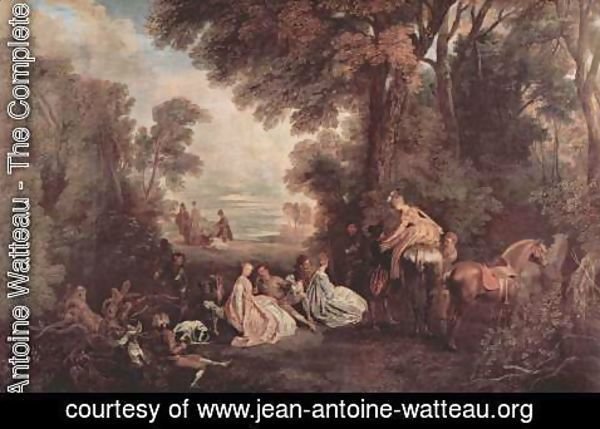 Jean-Antoine Watteau - Meeting on the hunting (Rendez-vous de chasse)