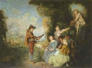 Jean-Antoine Watteau - The Lesson of Love