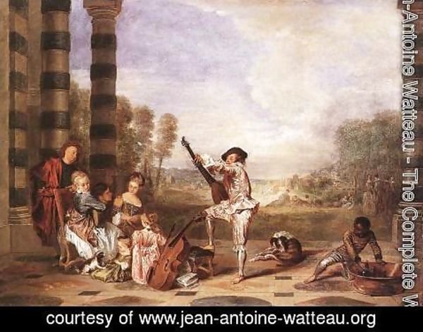 Jean-Antoine Watteau - Les Charmes de la Vie (The Music Party) c. 1718