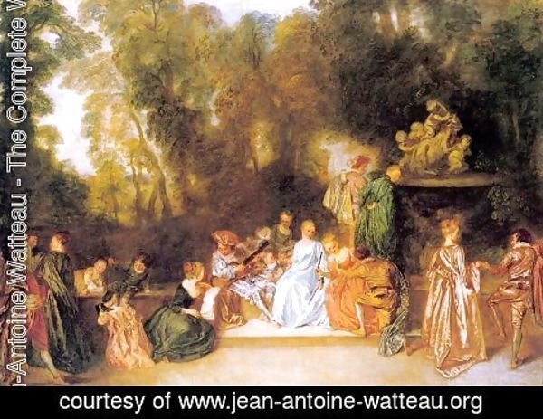 Jean-Antoine Watteau - Entertainment in the Open Air 1721