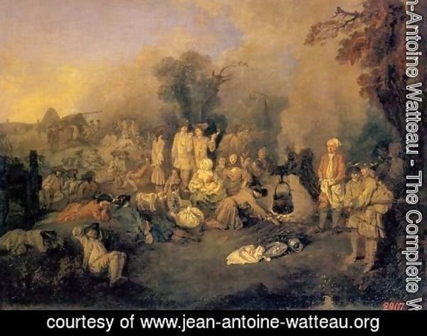 Jean-Antoine Watteau - The Bivouac 1710