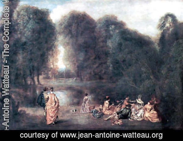 Jean-Antoine Watteau - The meeting in the park
