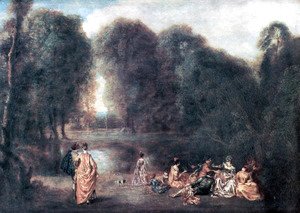 Jean-Antoine Watteau - The meeting in the park