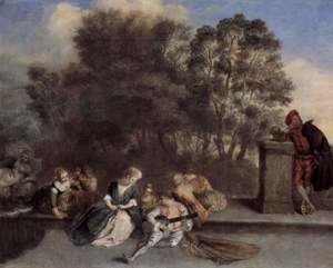 Jean-Antoine Watteau - The pastime of the Italian Komoedianten