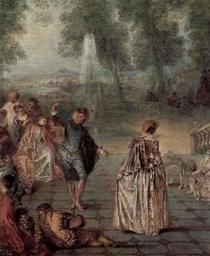 Jean-Antoine Watteau - Les Plaisirs du bal (detail 2)
