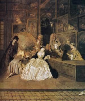 Jean-Antoine Watteau - L'Enseigne de Gersaint (detail)