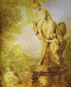 Jean-Antoine Watteau - A Love Festival Detail 2 1717