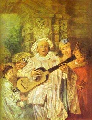 Jean-Antoine Watteau - Sous Un Habit De Mezetin 1717