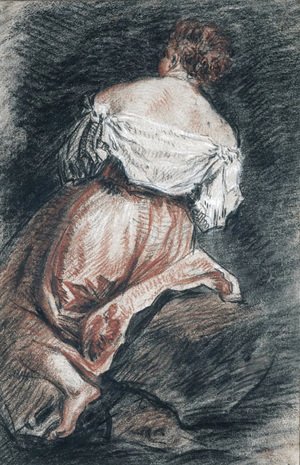 A seated woman seen from behind, after Bassano