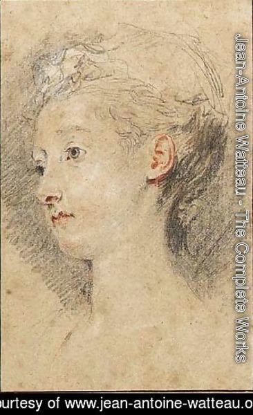 Head of a young girl turned to the left