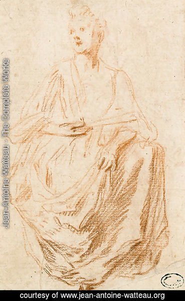 Jean-Antoine Watteau - Woman sitting