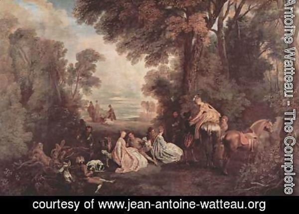 Jean-Antoine Watteau - The Halt during the Chase