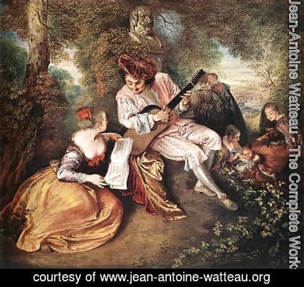 Jean-Antoine Watteau - 'La gamme d'amour' (The Love Song) c. 1717